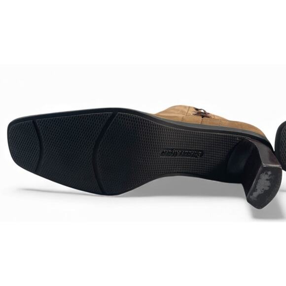 Etienne Aigner Saddle Leather Ankle Boots Square Toe Brown Women's Size 7 1/2. - Picture 7 of 12